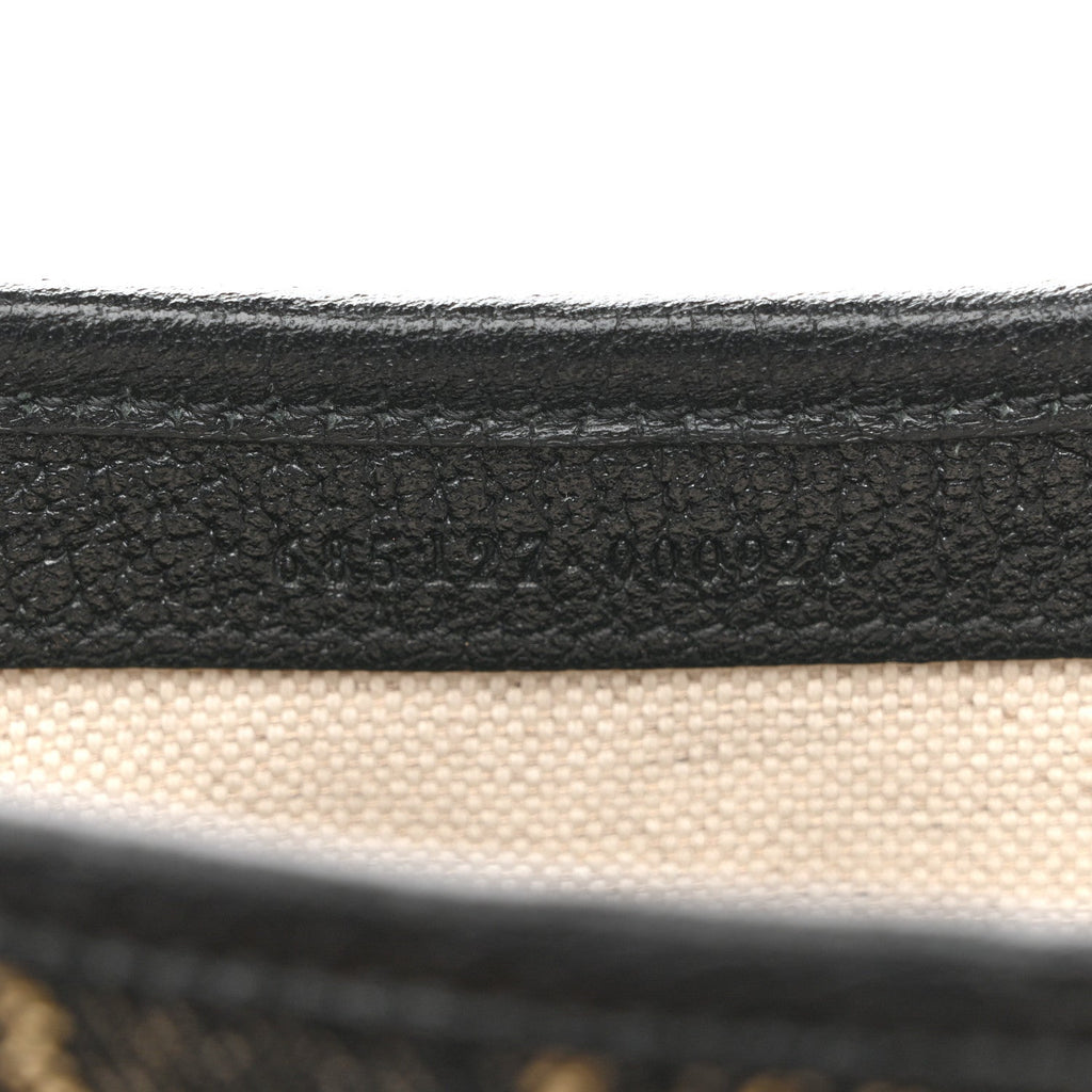Gucci Jacquard Black Denim GG Monogram Textured Dollar Calfskin Mini Jackie 1961 Hobo Black Ivory