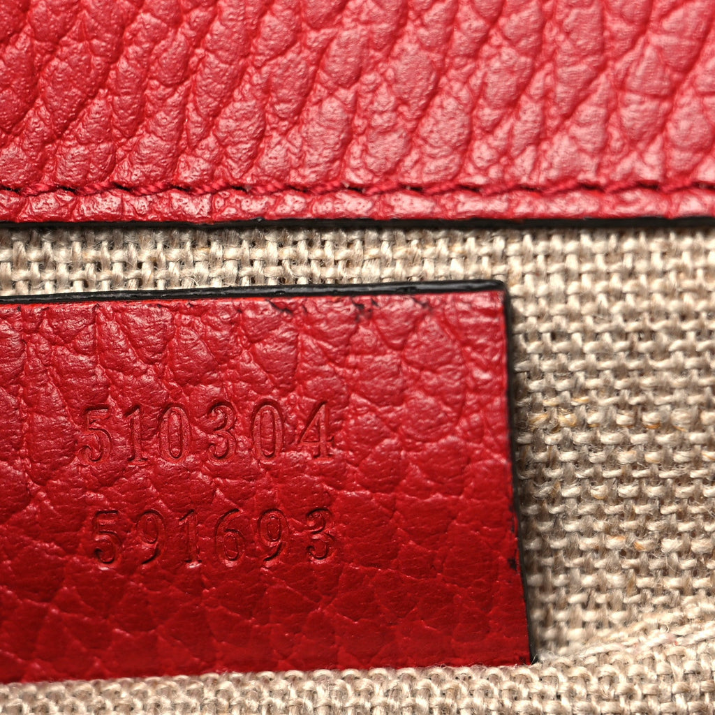 Gucci Dollar Calfskin Small Interlocking G Shoulder Bag Red