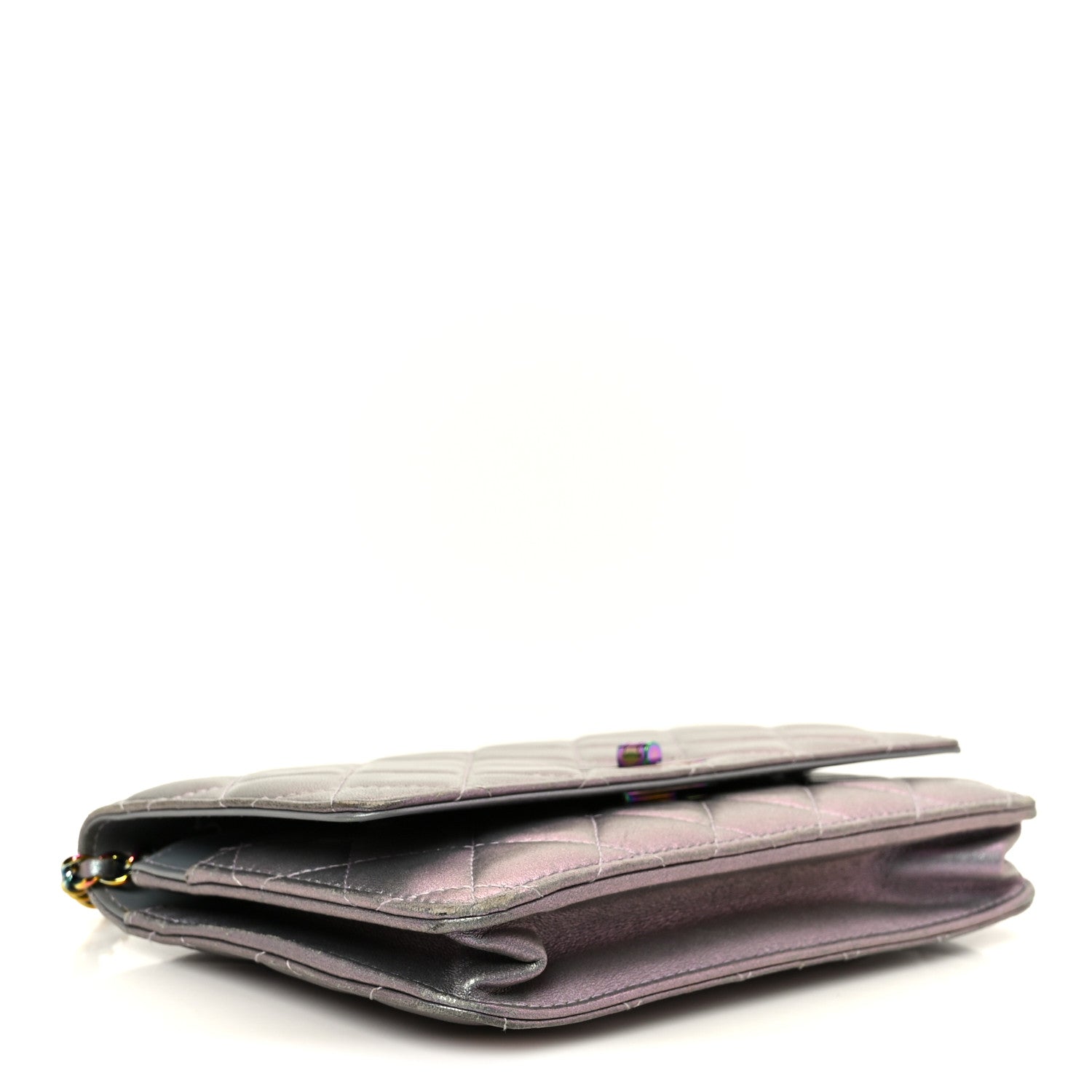 Chanel Iridescent Lambskin Quilted Reissue Wallet On Chain WOC Light Purple