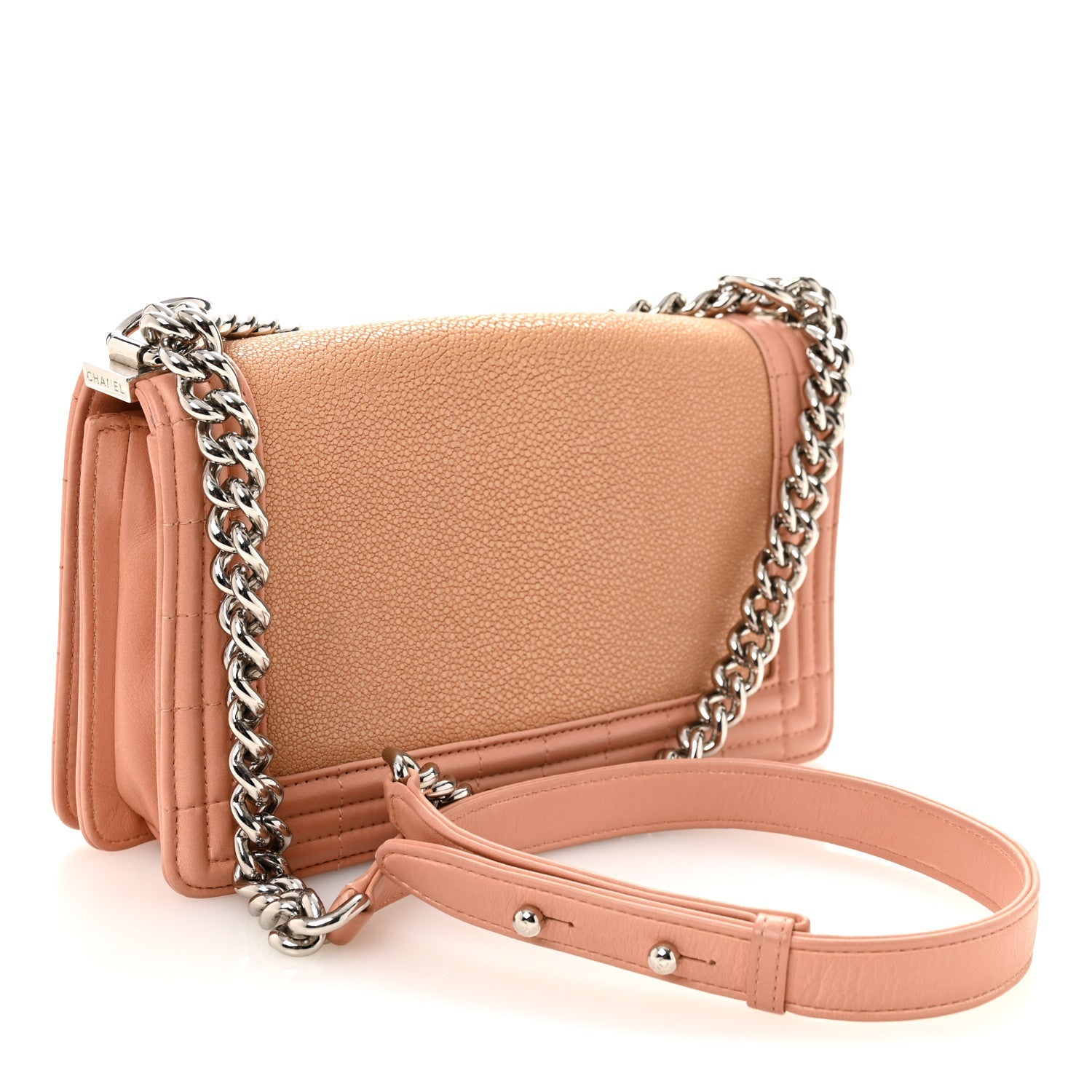 Chanel Galuchat Stingray Medium Boy Flap Pink