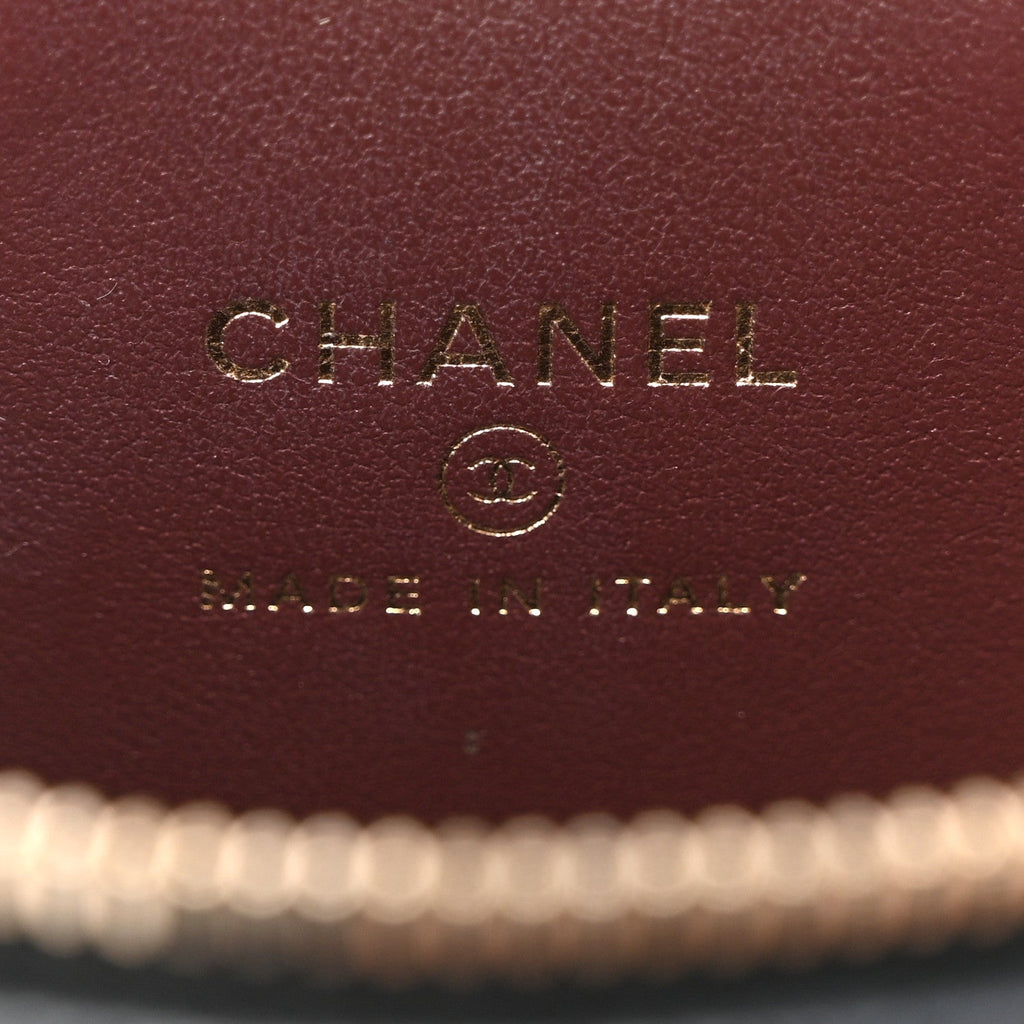 Chanel Caviar Quilted Small Vertical Coco Beauty Vanity Case With Chain Black