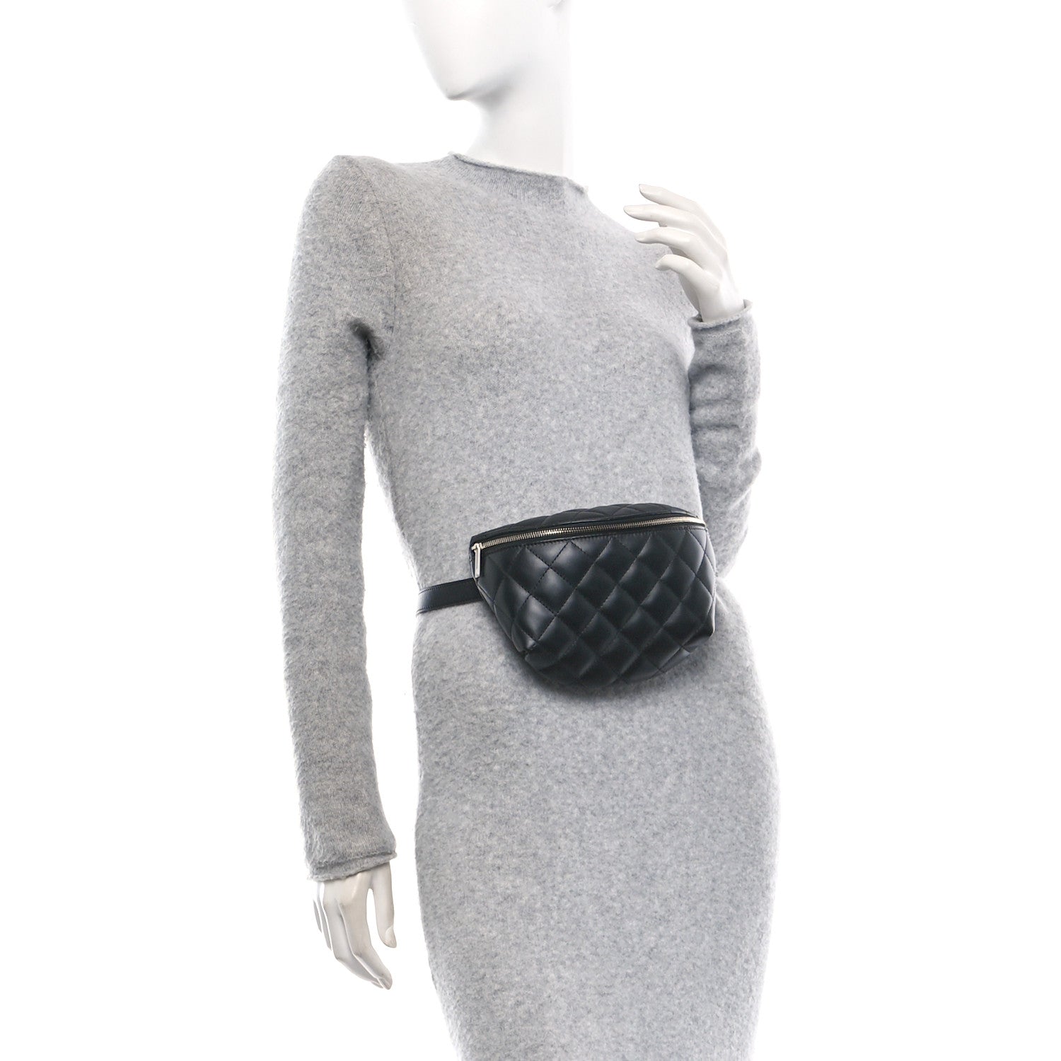 Chanel Calfskin Quilted Waist Belt Bag Black
