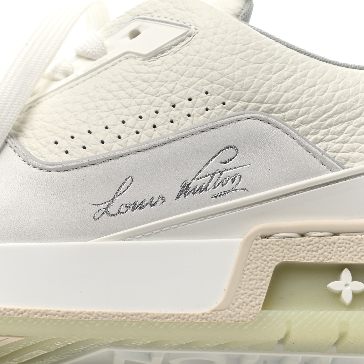 Louis Vuitton Calfskin Mens LV Trainer Sneakers 9 White