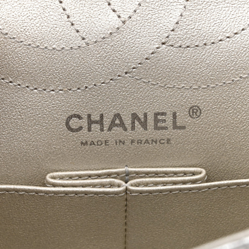 Chanel Metallic Lambskin Quilted 2.55 Reissue 226 Flap Silver