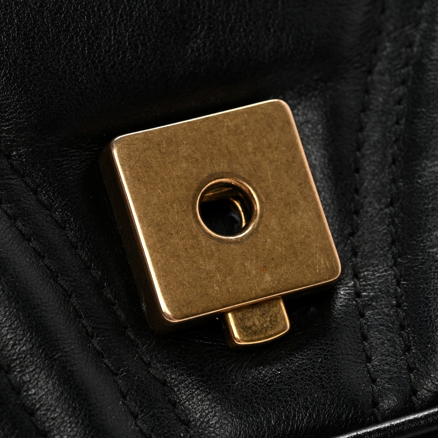 Gucci Calfskin Matelasse Small GG Marmont Shoulder Bag Black