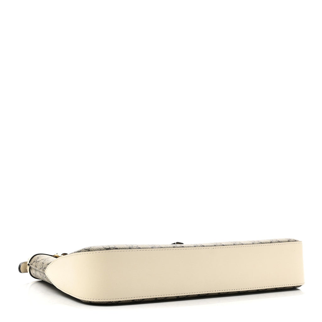 Gucci GG Supreme Monogram Moon Calfskin Medium Padlock Shoulder Bag Beige Ebony Mystic White