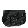 Christian Dior X KAWS Grained Calfskin Saddle Pouch Black