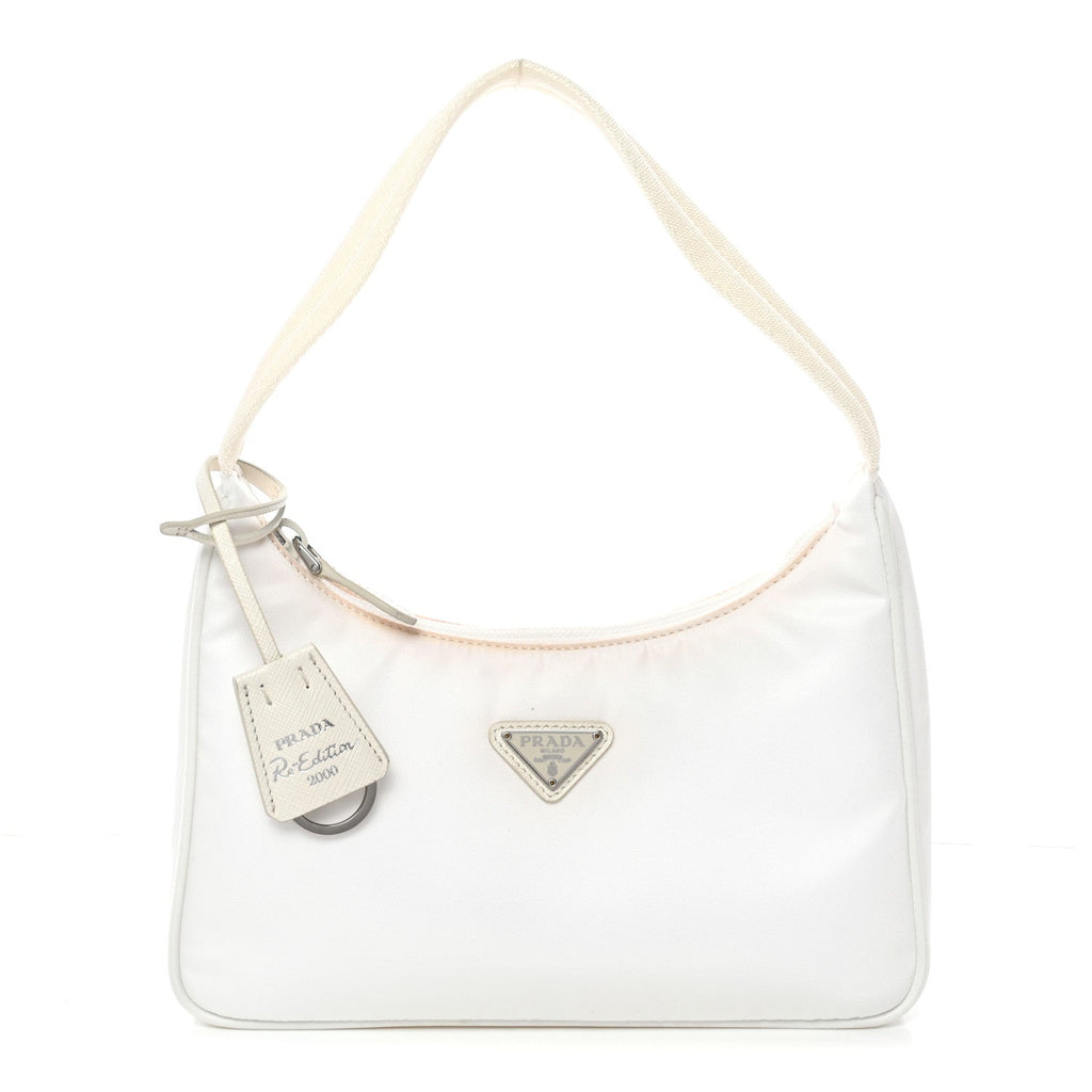 Prada Tessuto Nylon Mini Re-Edition 2000 Bag White