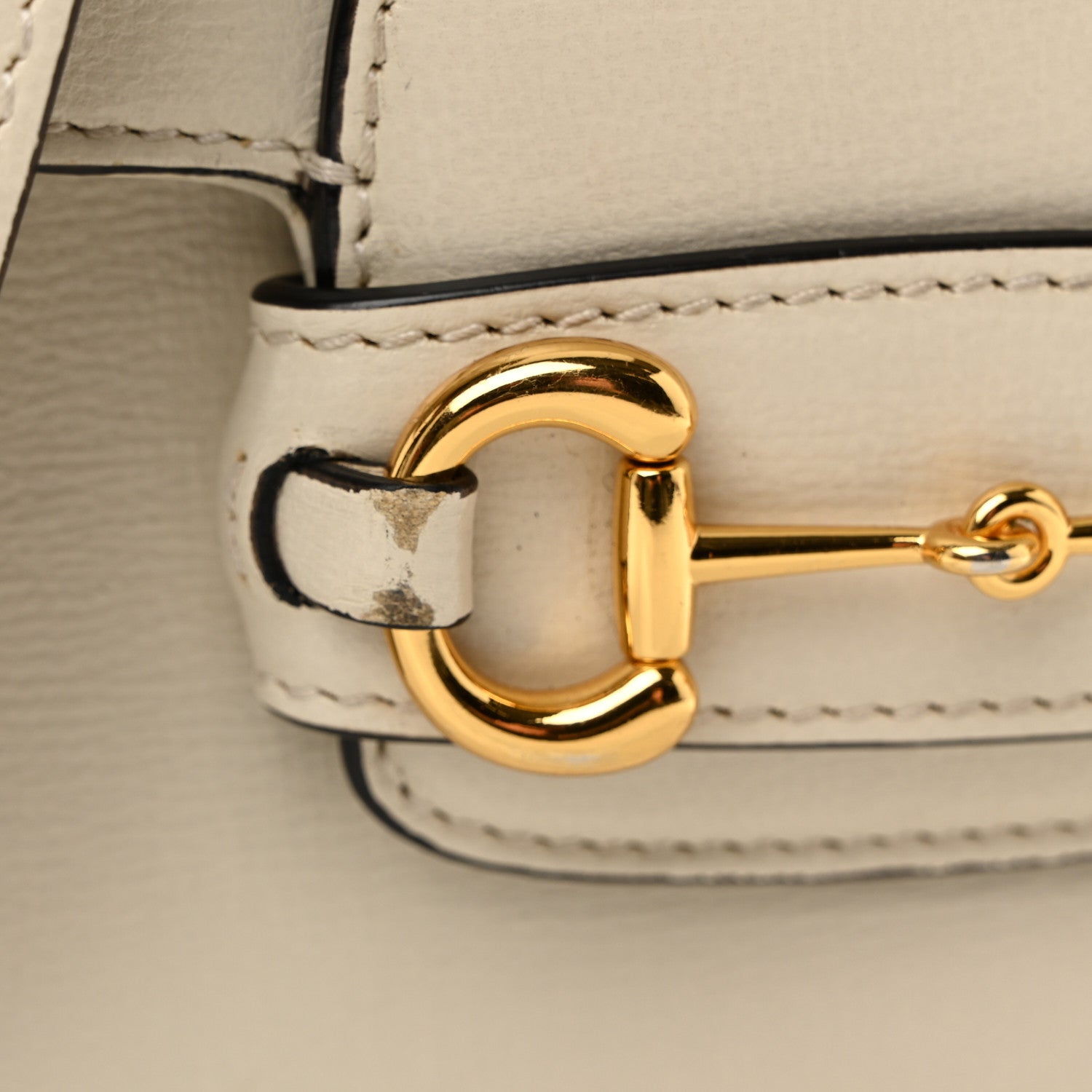 Gucci Azalea Calfskin Web Mini Horsebit 1955 Shoulder Bag Mystic White