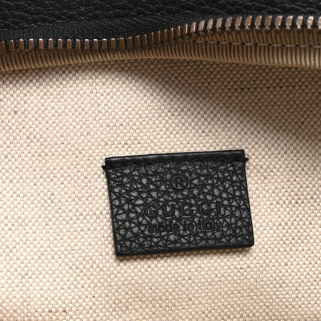 Gucci Grained Calfskin Logo Belt Bag Black