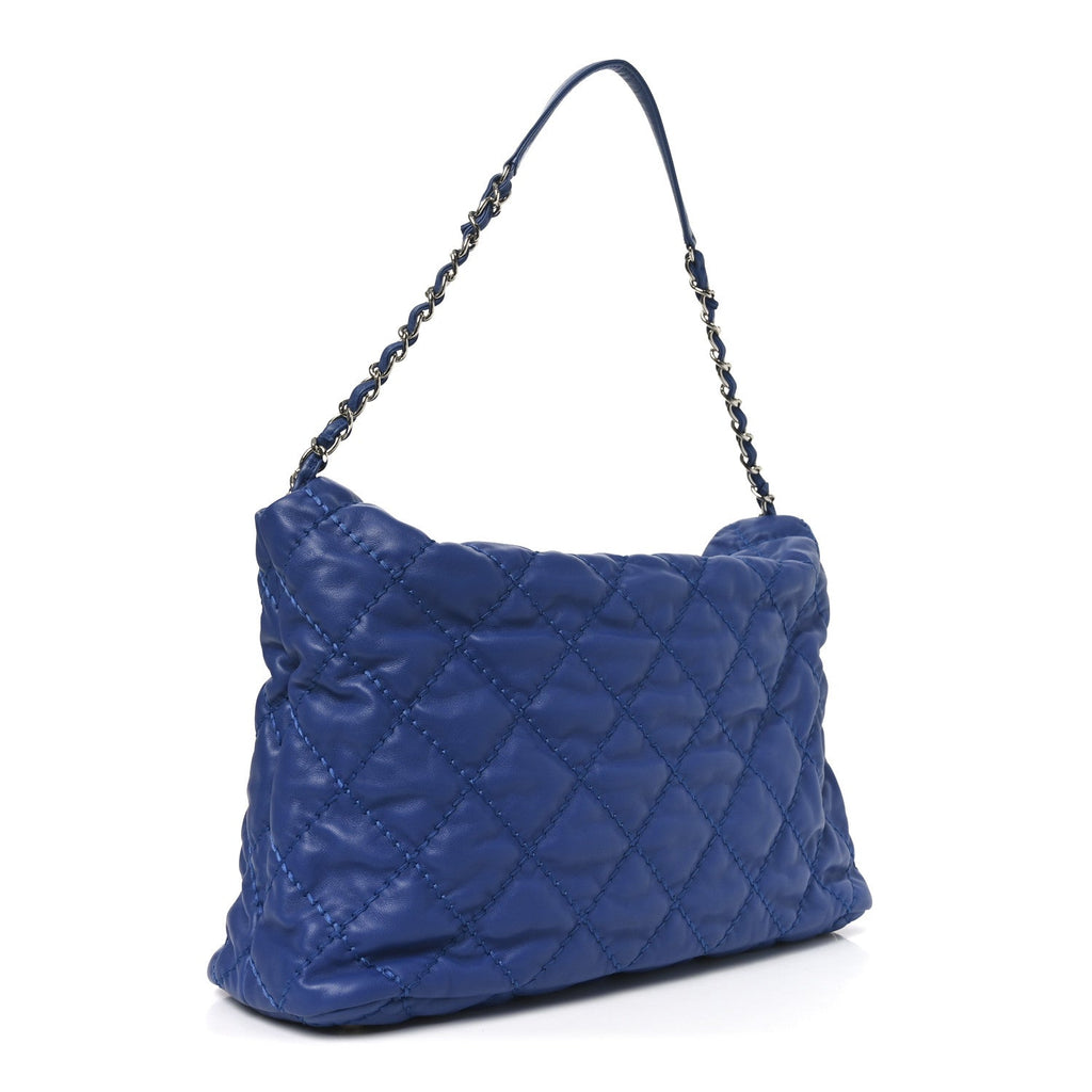 Chanel Calfskin Quilted French Riviera Hobo  Blue
