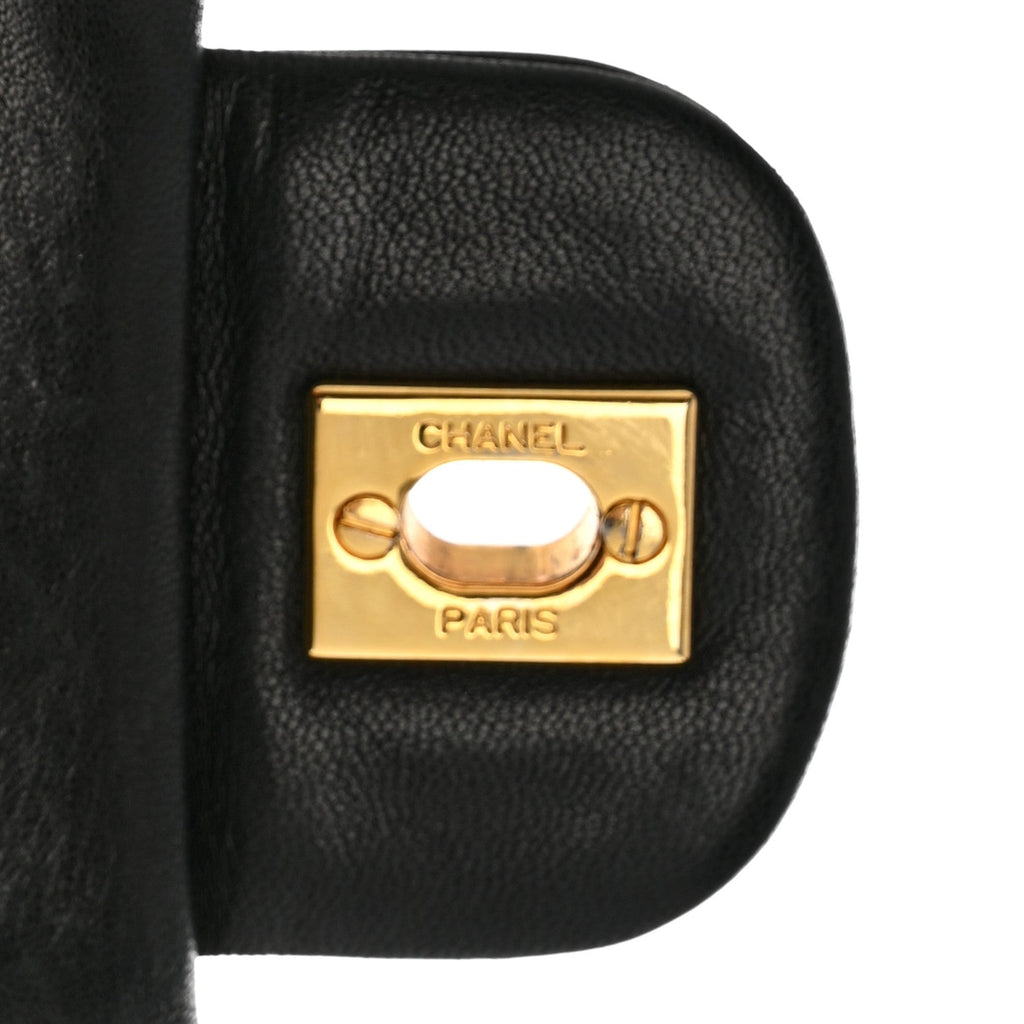 Chanel Lambskin Quilted Medium Double Flap Black