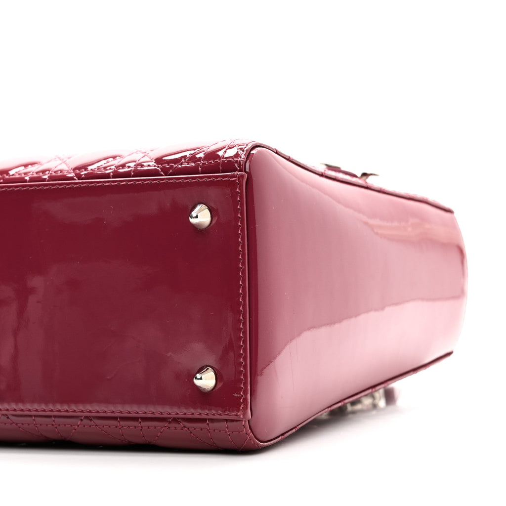 Christian Dior Patent Cannage Medium Lady Dior Dark Pink