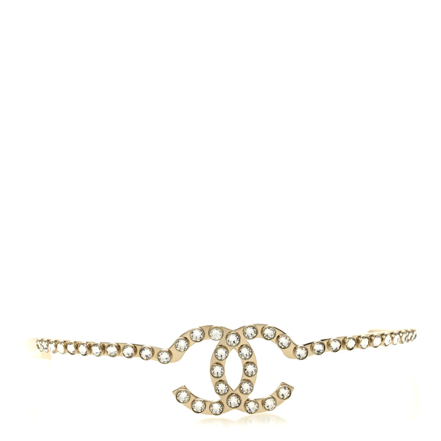 Metal Crystal CC Headband Light Gold