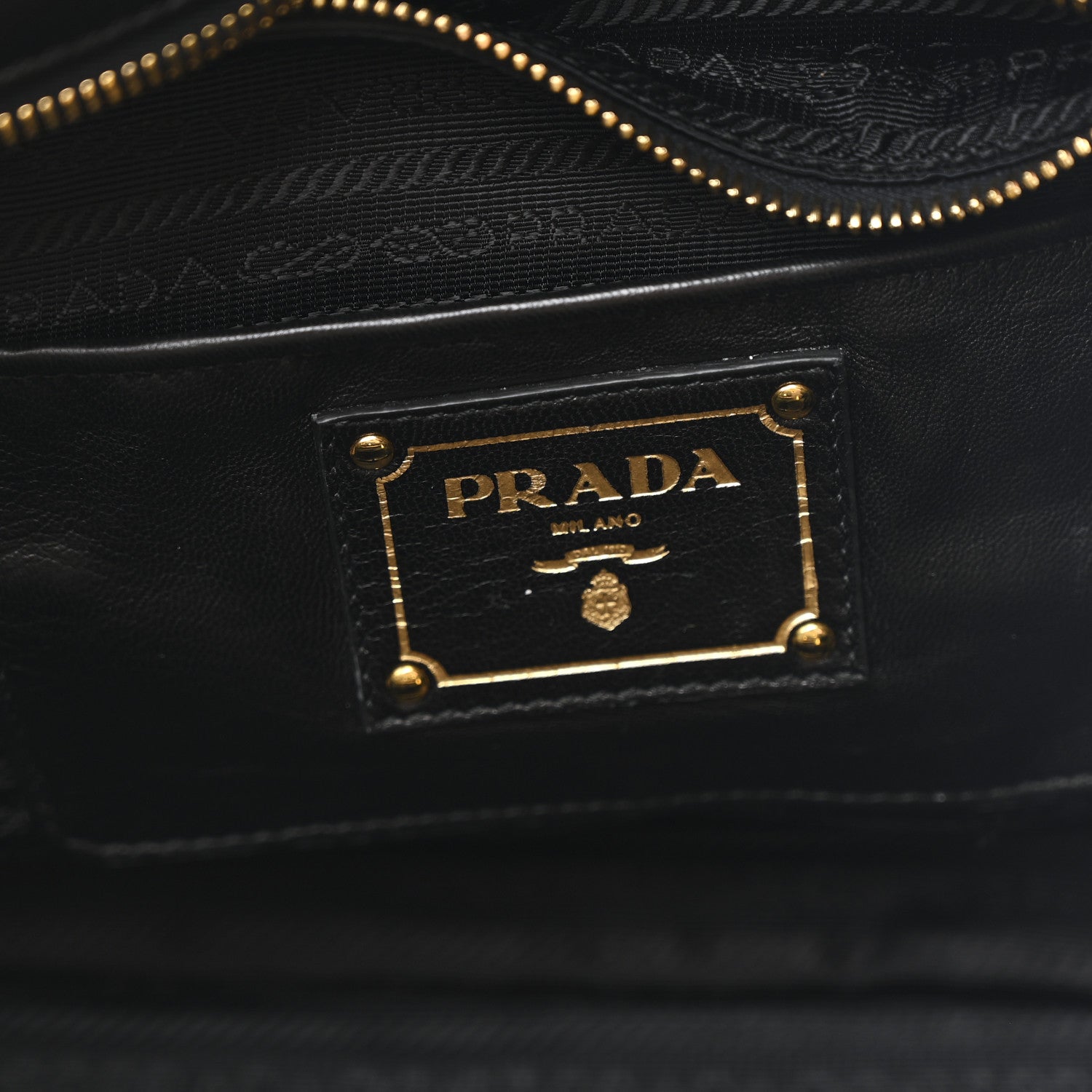 Prada Nappa Gaufre Top Handle Satchel Black