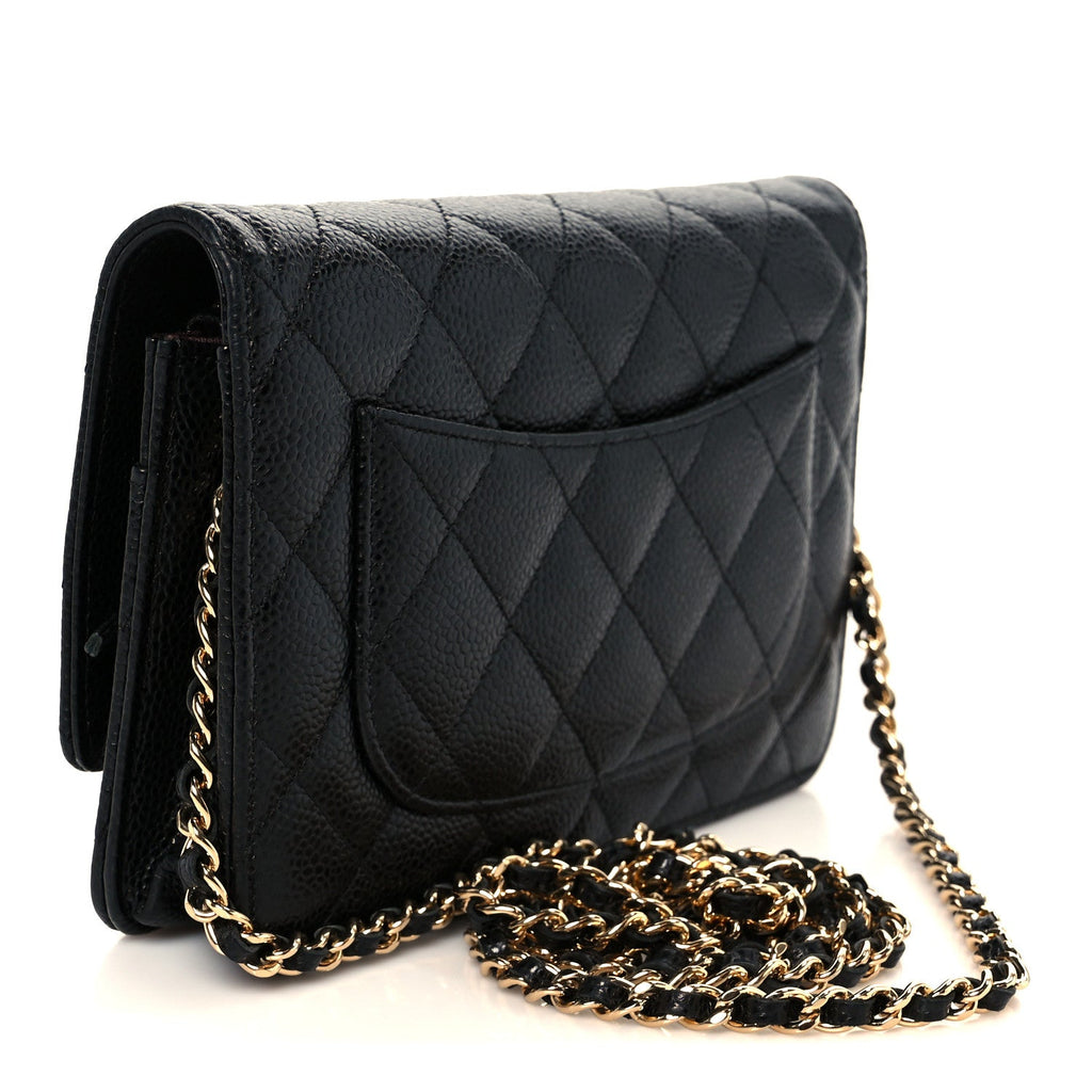 Chanel Caviar Quilted Wallet On Chain WOC Black