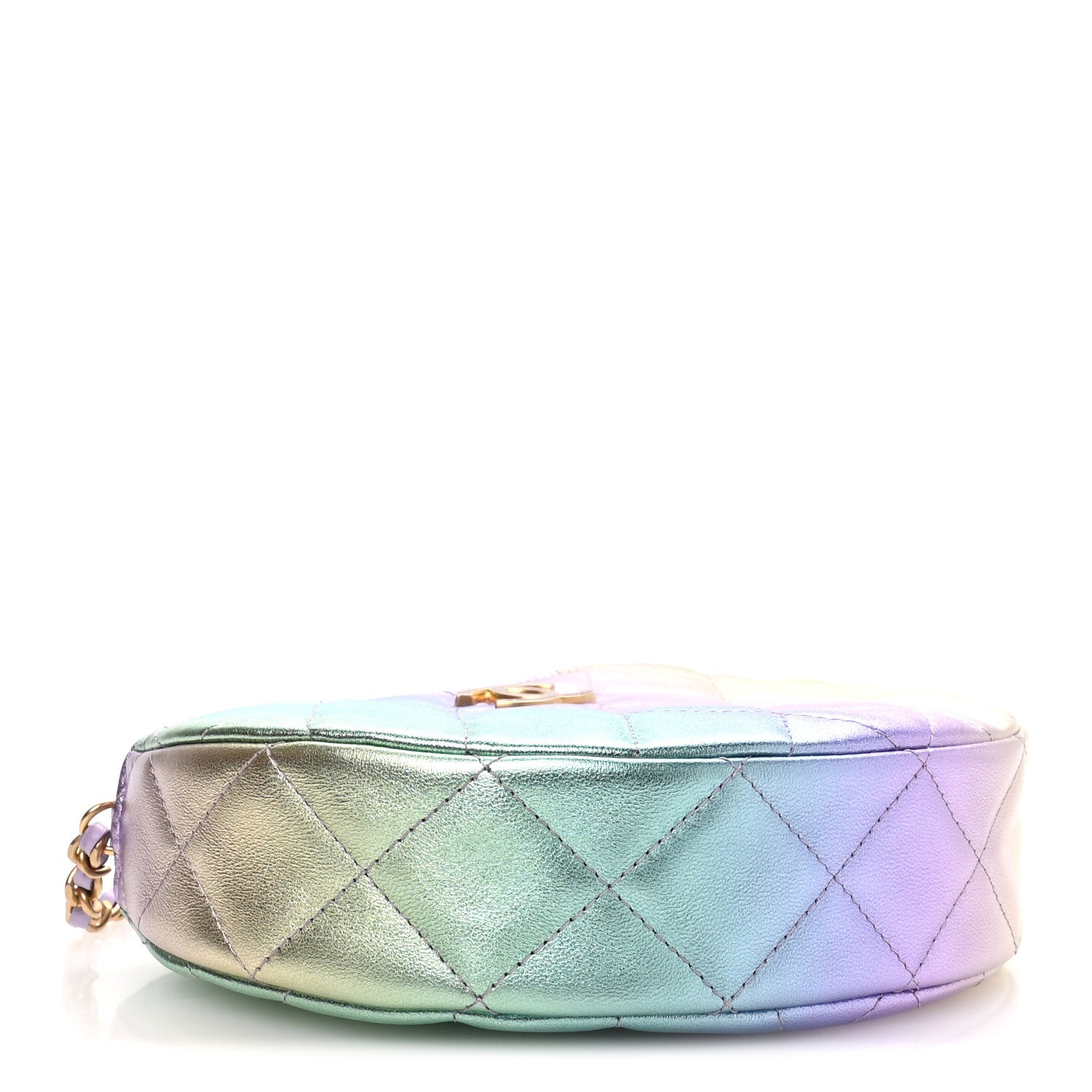Chanel Gradient Metallic Lambskin Quilted Hobo Bag Pink Purple Green