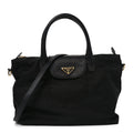 Prada Tessuto Nylon Saffiano Shopping Tote Black