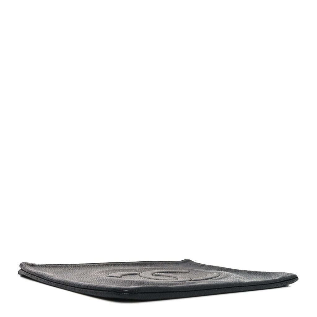 Chanel Caviar Timeless CC Cosmetic Pouch Clutch Black