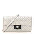 Chanel Metallic Sheepskin Quilted Small Beauty Lock Flap Silver
