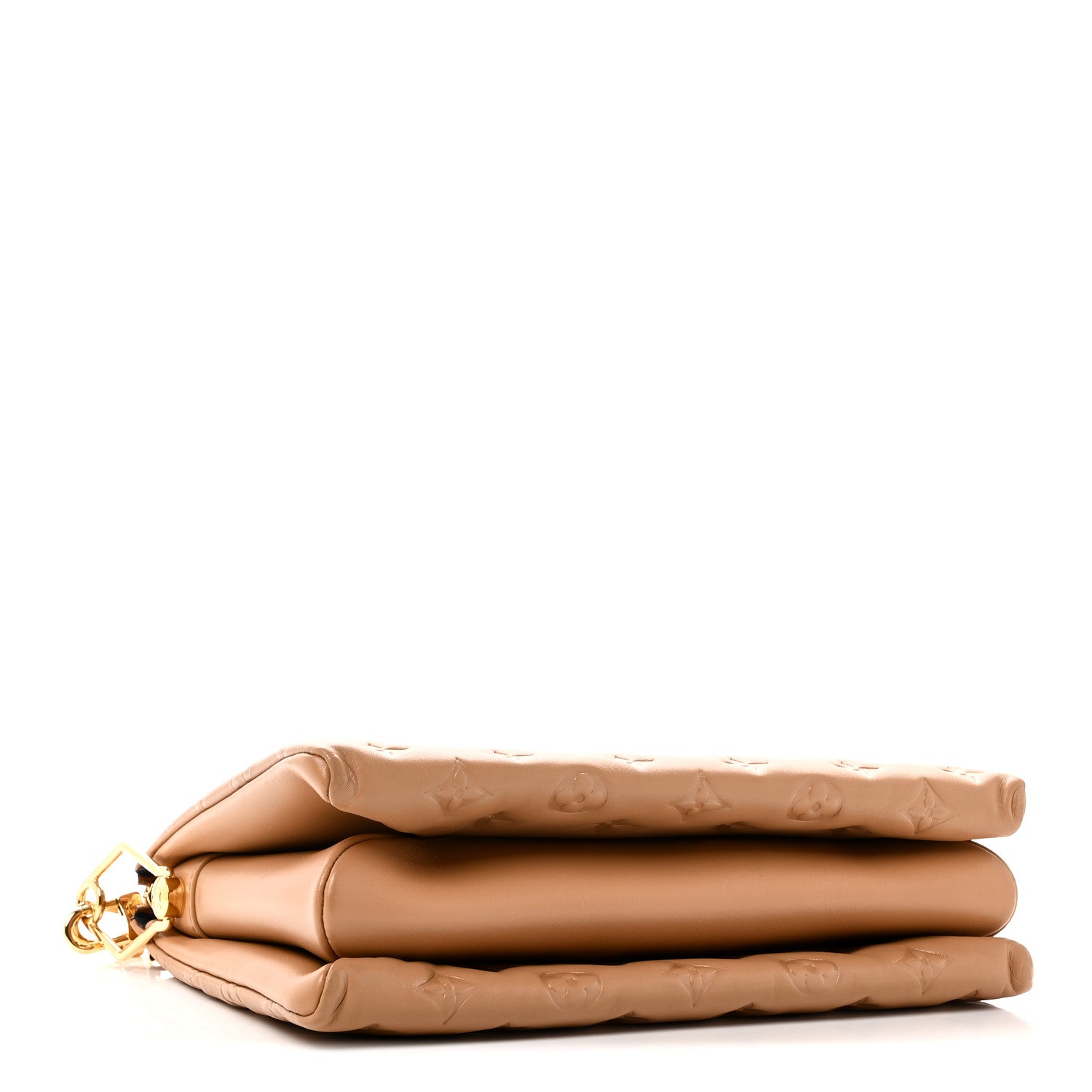 Louis Vuitton Lambskin Embossed Monogram Coussin PM Camel
