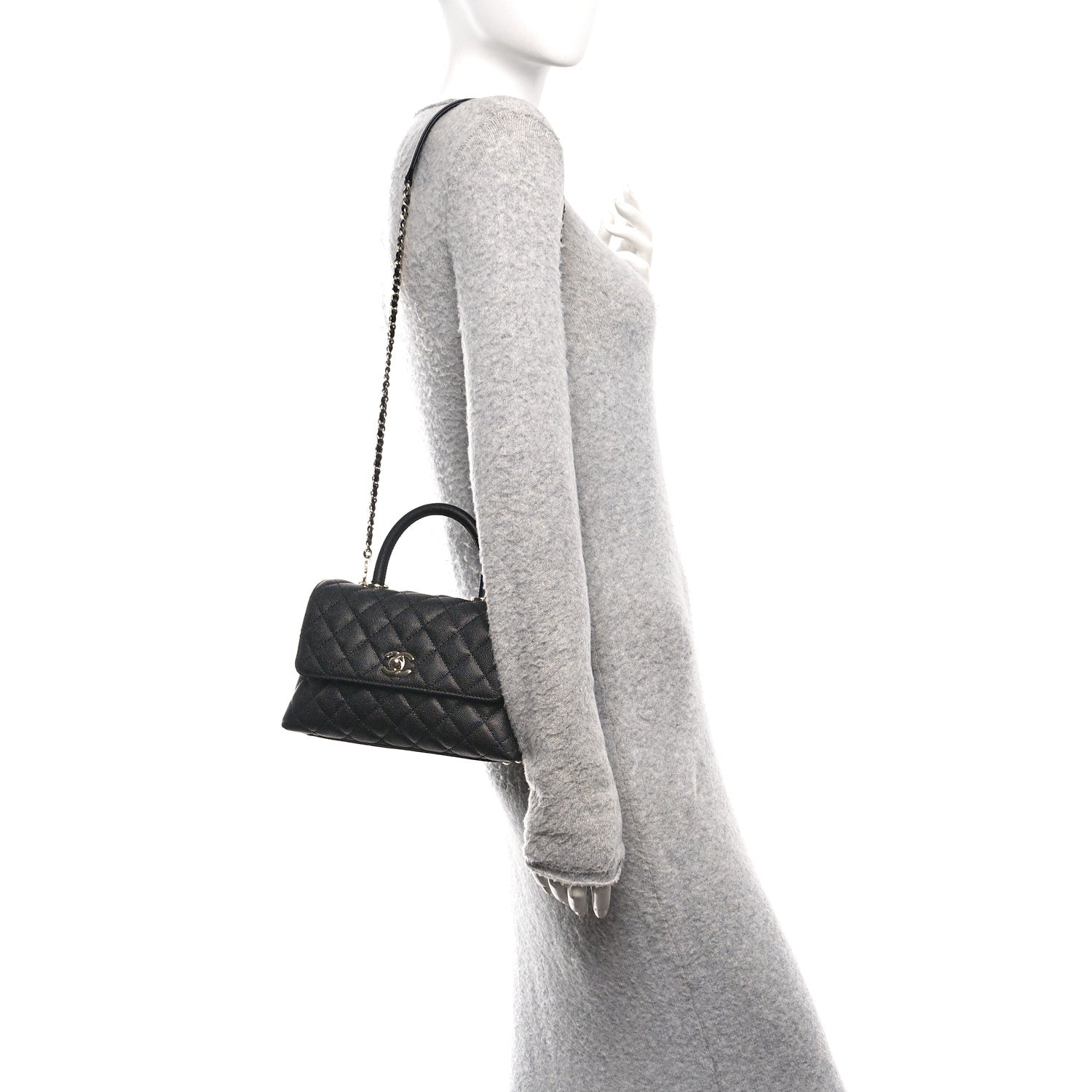 Chanel Caviar Quilted Mini Coco Handle Flap Black