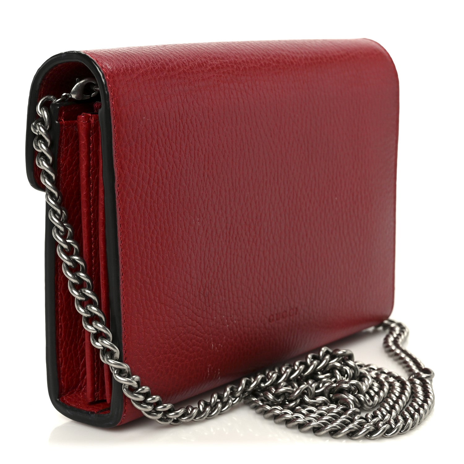 Gucci Calfskin Mini Dionysus Chain Wallet Hibiscus Red