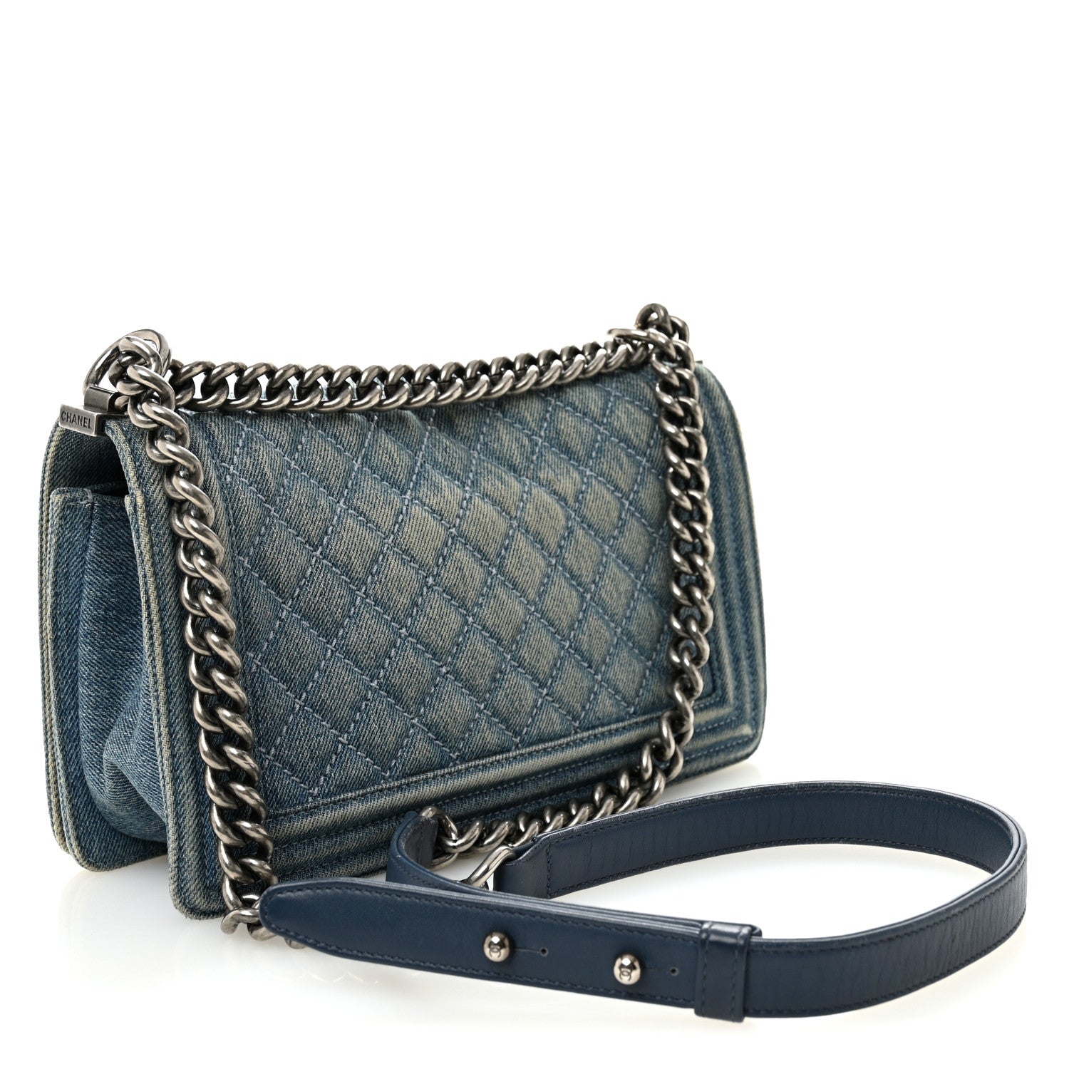 Chanel Denim Quilted Medium Boy Flap Blue