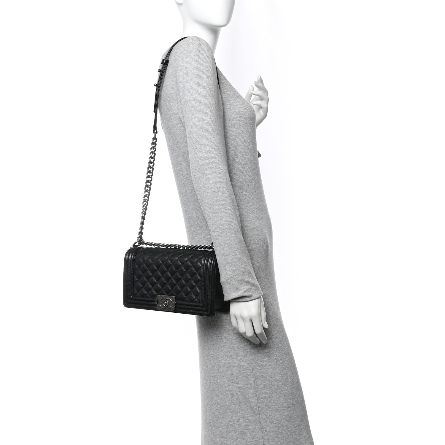 Chanel Caviar Quilted Medium Boy Flap Black