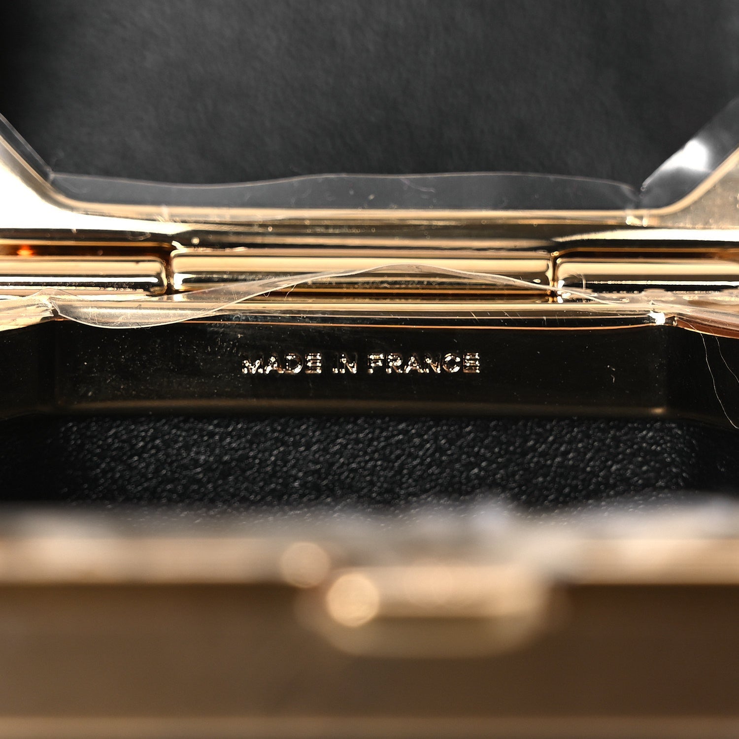 Chanel Shiny Crumpled Calfskin Minaudiere Clutch With Chain Black