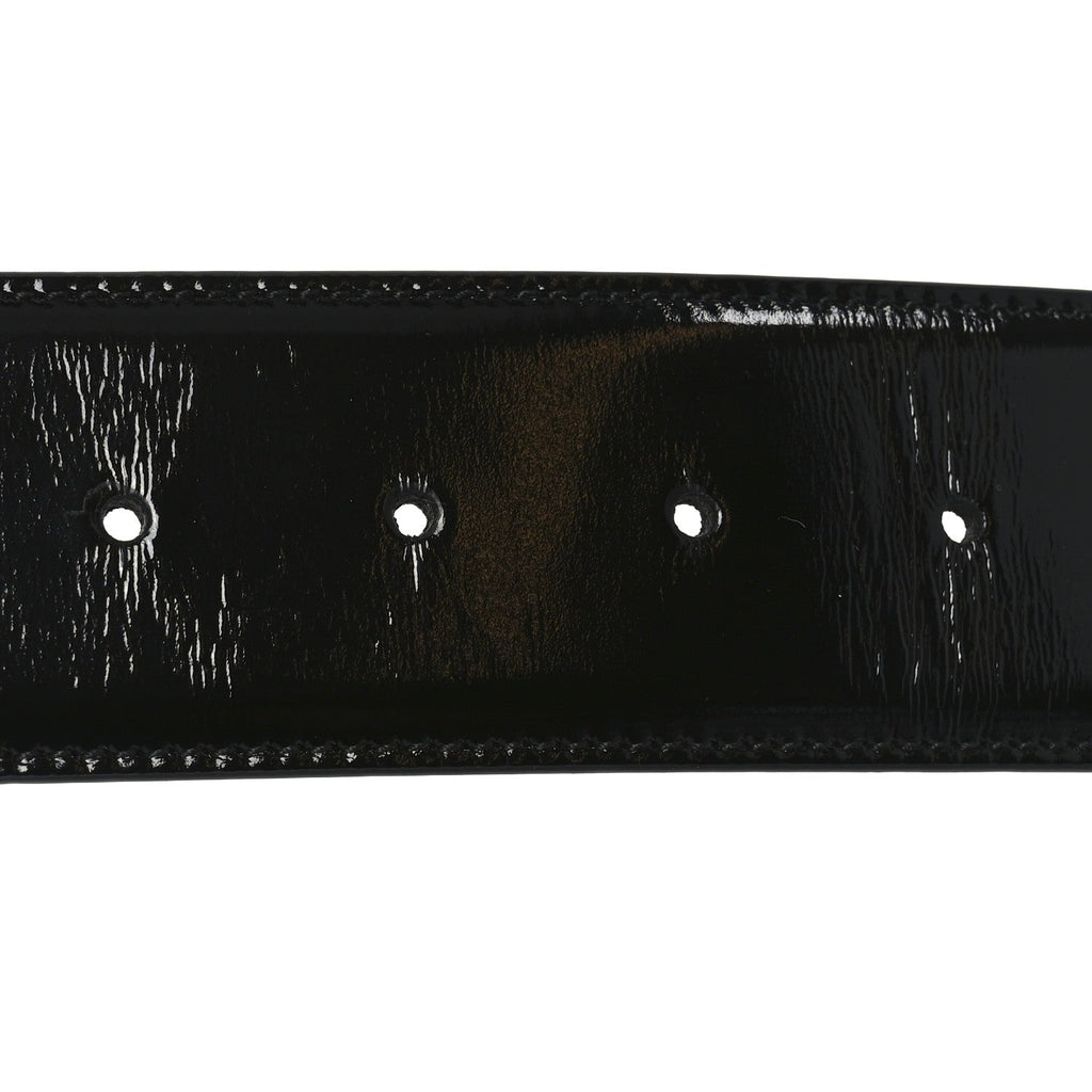 Gucci Glass Calfskin Interlocking G Belt 95 38  Black