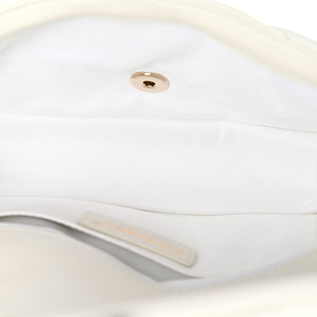 Chanel Calfskin Quilted Medium Bubbly Flap White