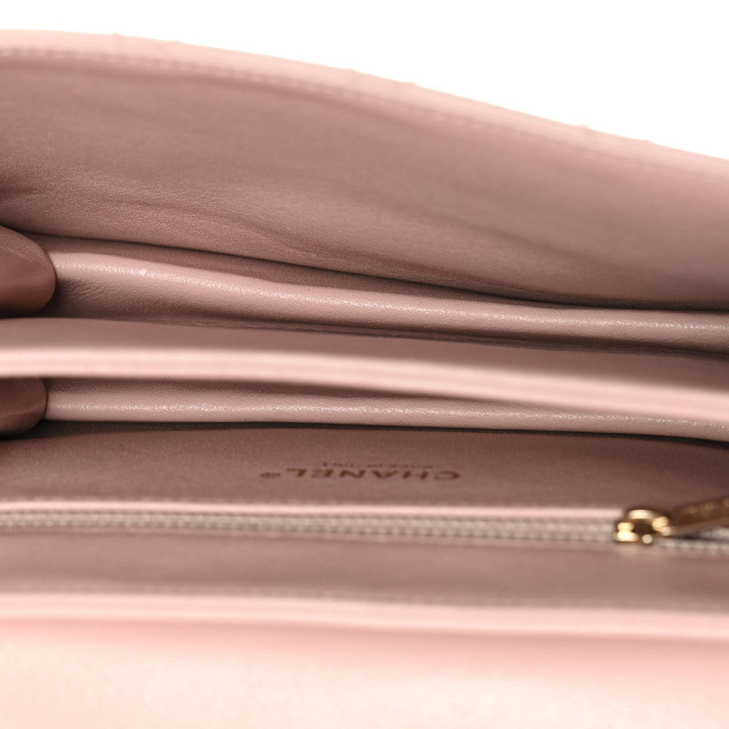 Chanel Sheepskin Quilted Beauty Lock Flap Pink