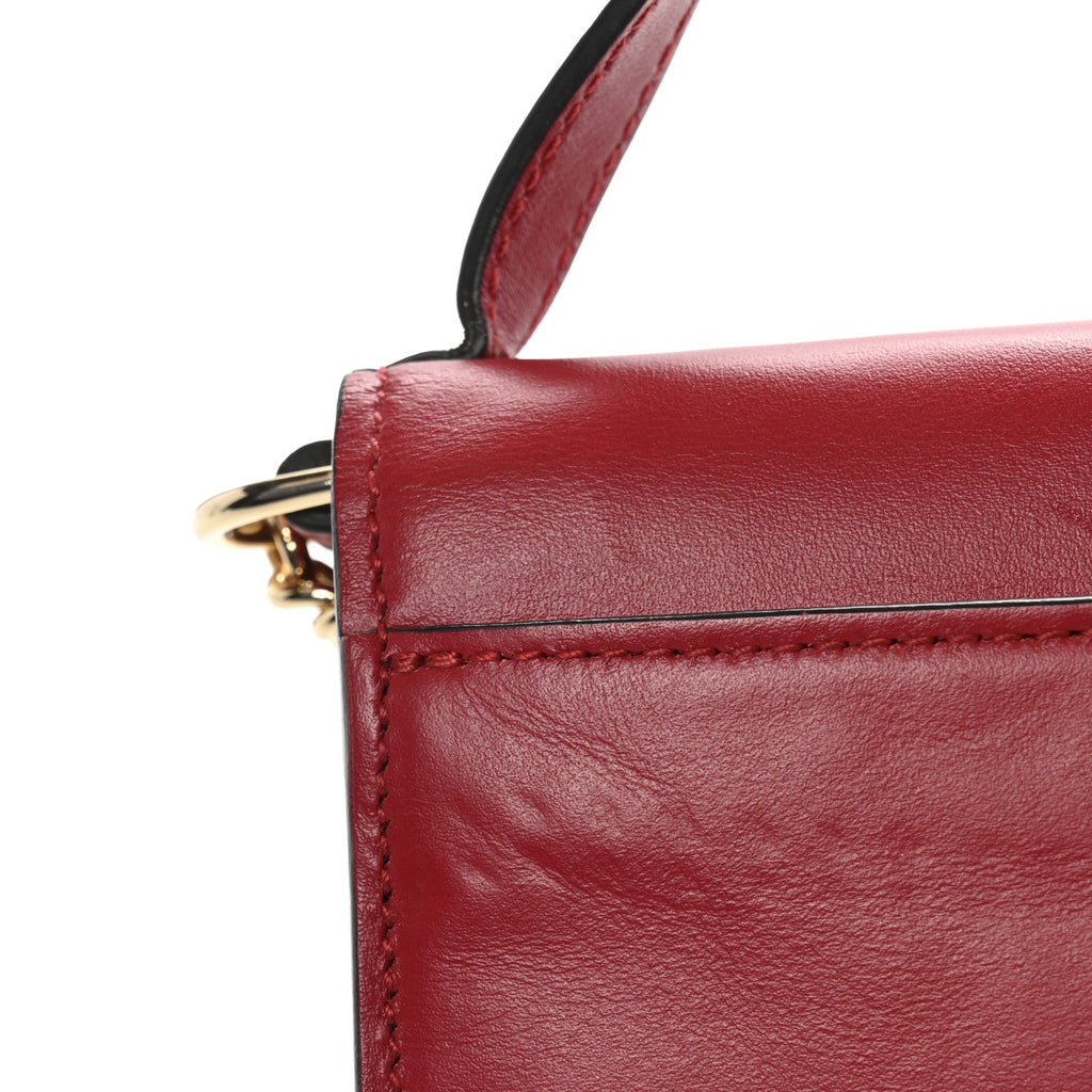 Gucci Smooth Calfskin Small Zumi Top Handle Shoulder Bag Hibiscus Red