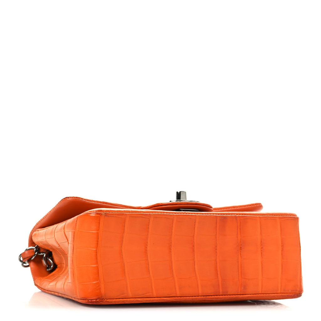 Chanel Alligator Mini Rectangular Flap Orange
