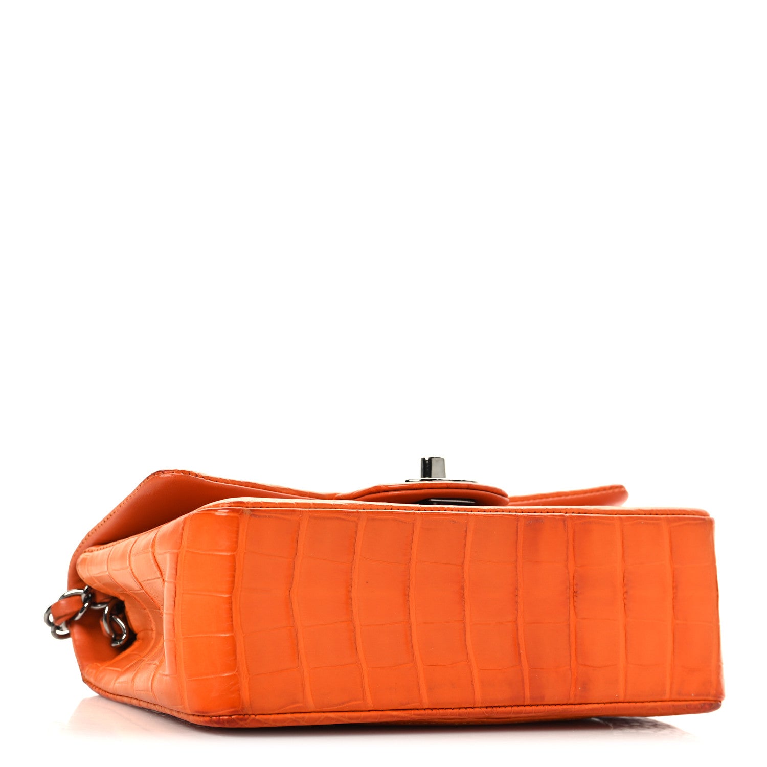 Chanel Alligator Mini Rectangular Flap Orange