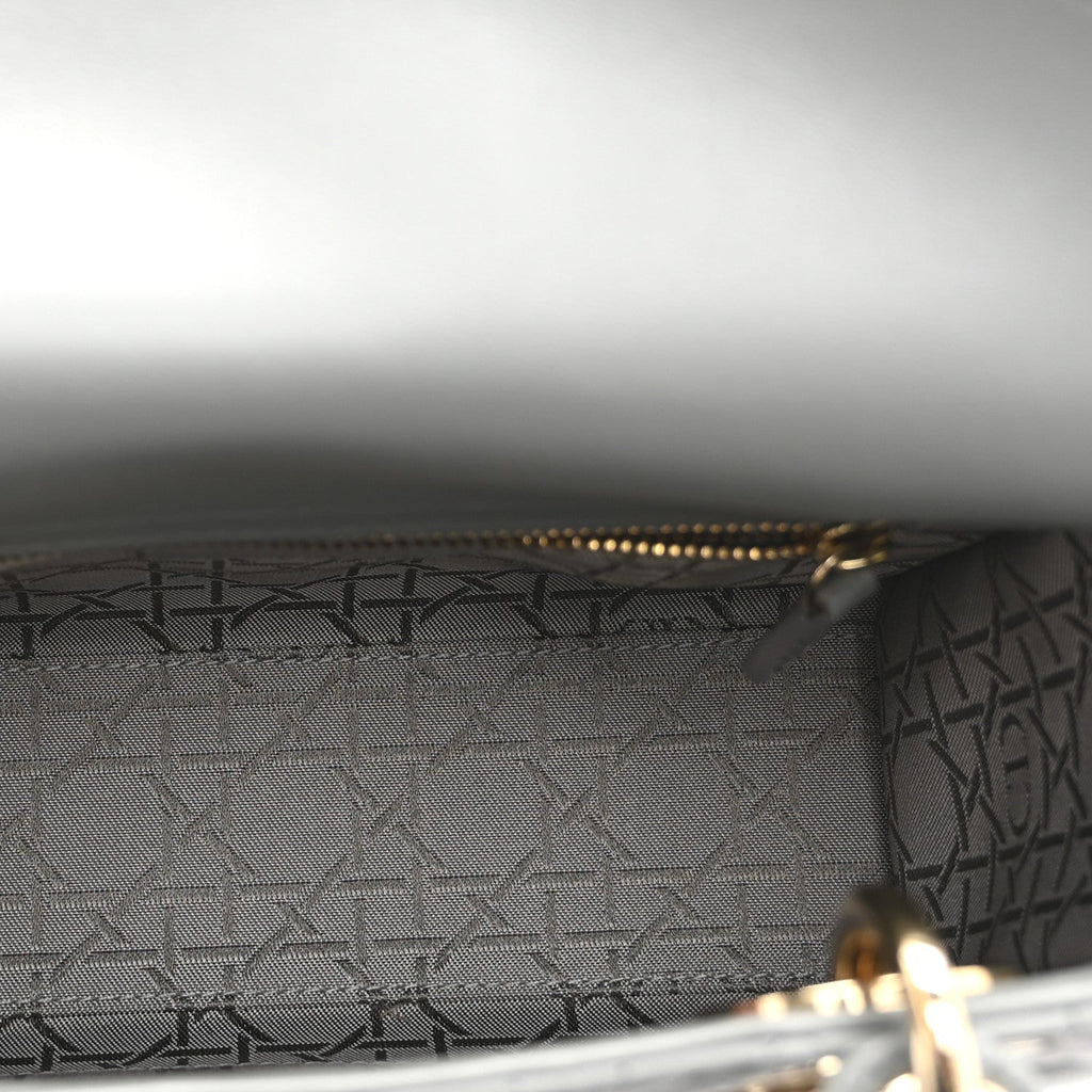 Christian Dior Lambskin Cannage Small My ABCDior Lady Dior Grey