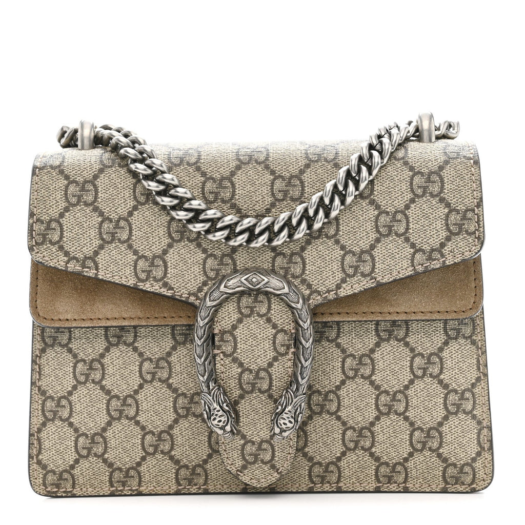 Gucci GG Supreme Monogram Mini Dionysus Shoulder Bag Taupe