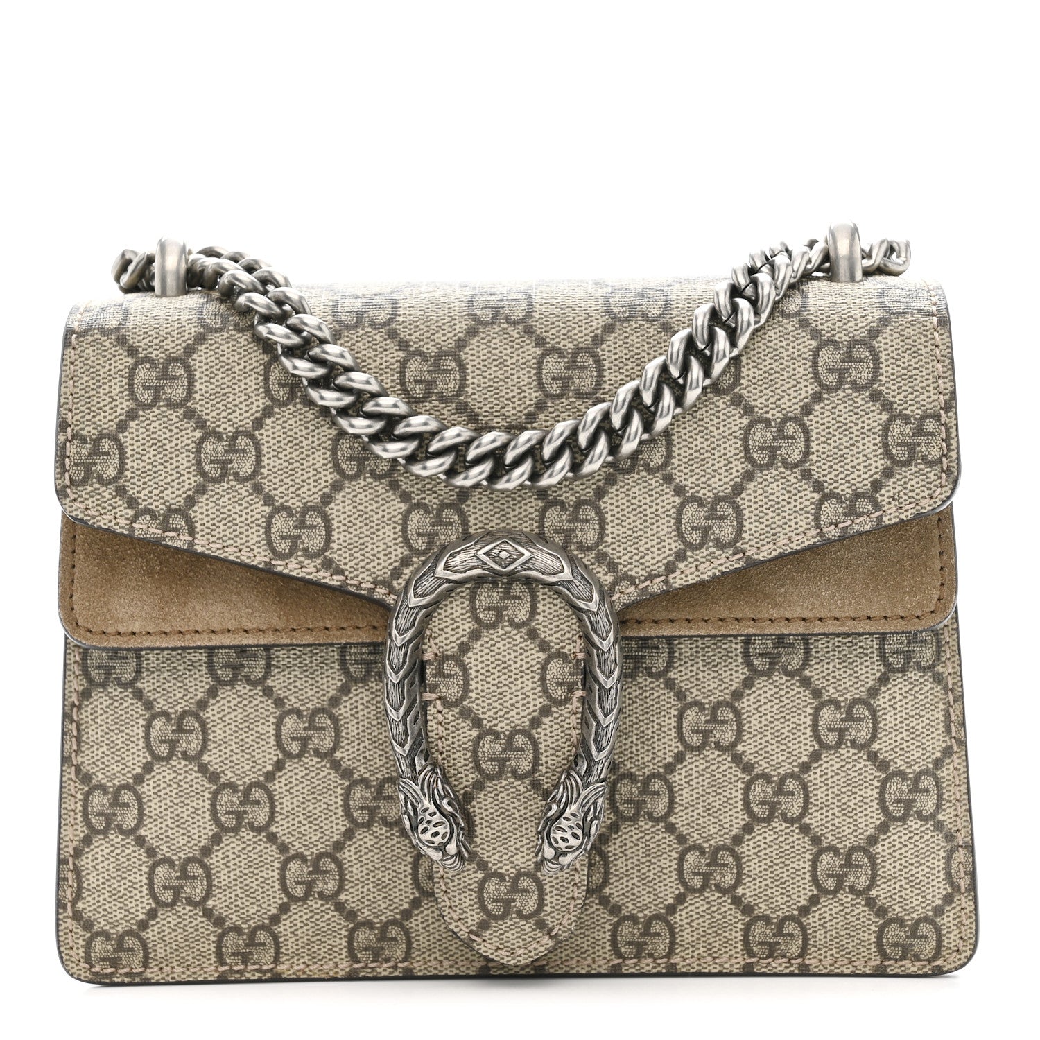 Gucci GG Supreme Monogram Mini Dionysus Shoulder Bag Taupe