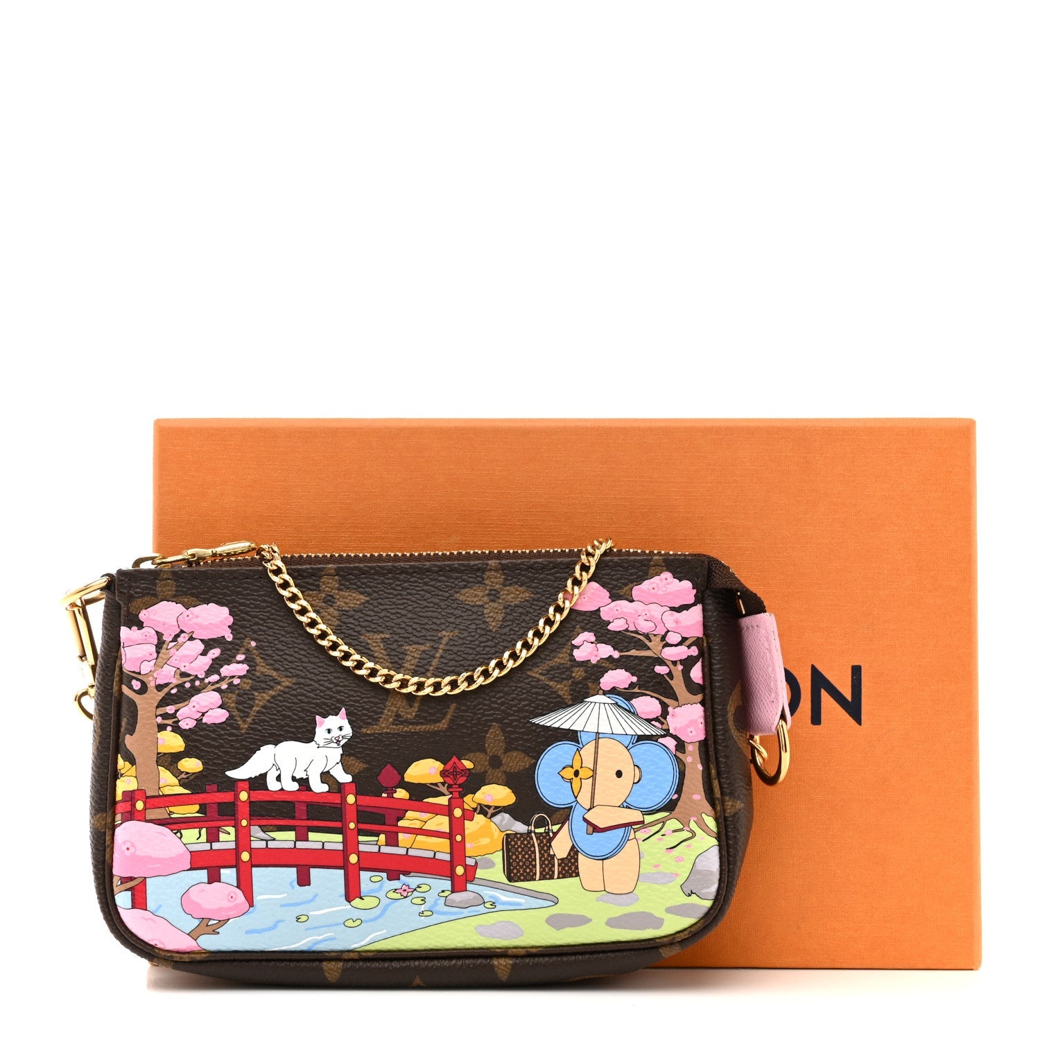 Louis Vuitton Monogram 2021 Christmas Animation Japanese Garden Mini Pochette Accessories Wisteria Pink