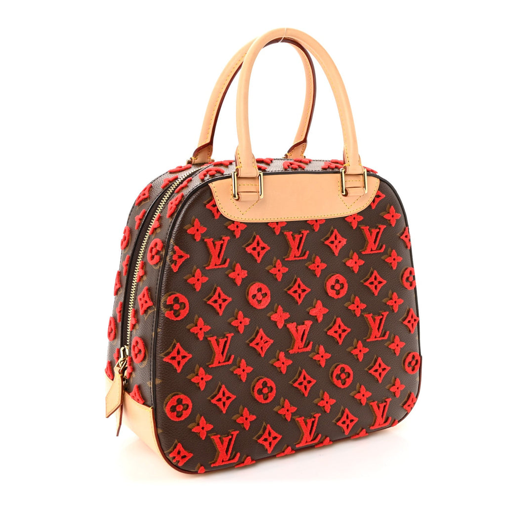 Louis Vuitton Monogram Tuffetage Deauville Cube Red