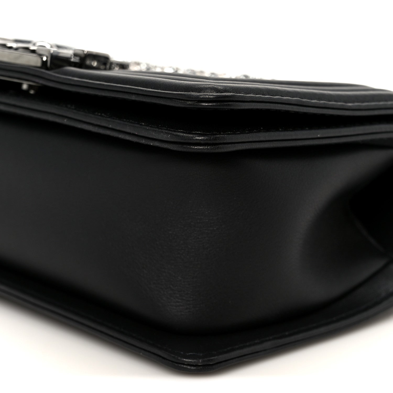 Chanel Calfskin Strass Crystal Small Boy Flap Black