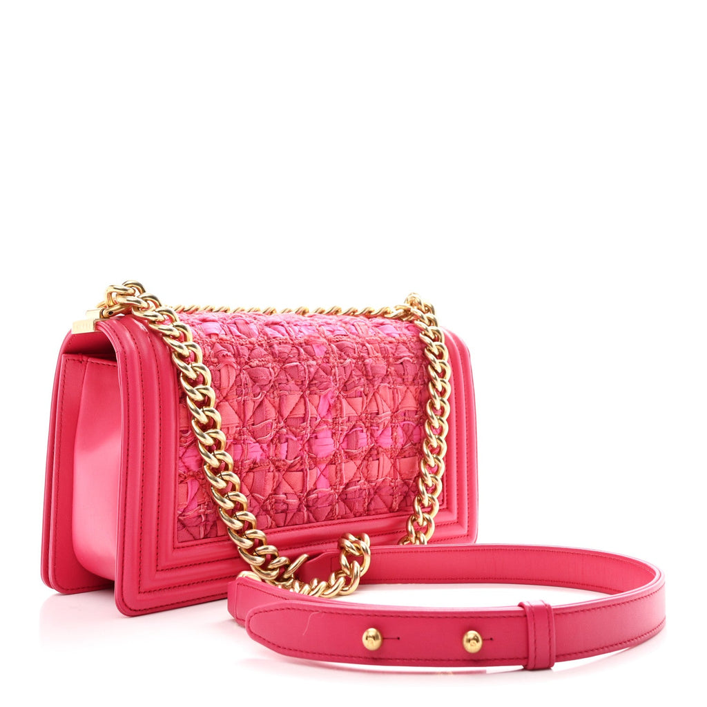 Chanel Lambskin Tweed Medium Boy Flap Fuchsia