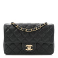Chanel Lambskin Quilted Mini Rectangular Flap Black