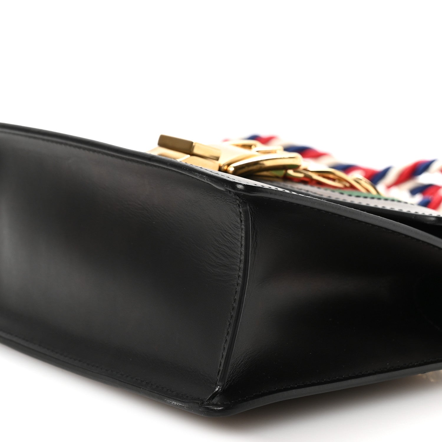 Gucci Calfskin Mini Sylvie Top Handle Bag Black