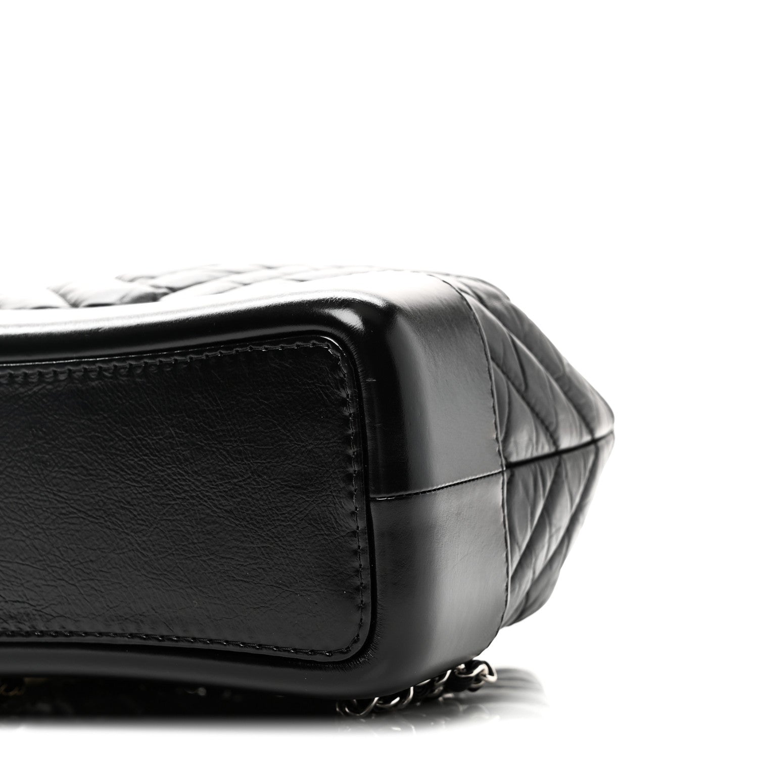 Chanel Aged Calfskin Chevron Quilted Small Gabrielle Backpack Black