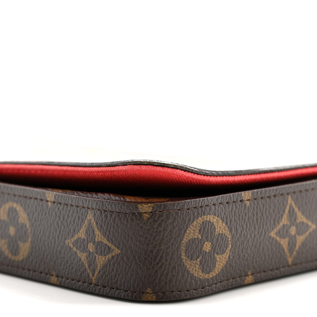 Louis Vuitton Monogram 2022 Christmas Animation China Chengdu Pochette Felicie Chain Wallet Red