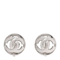 Metal CC Clip On Earrings Silver