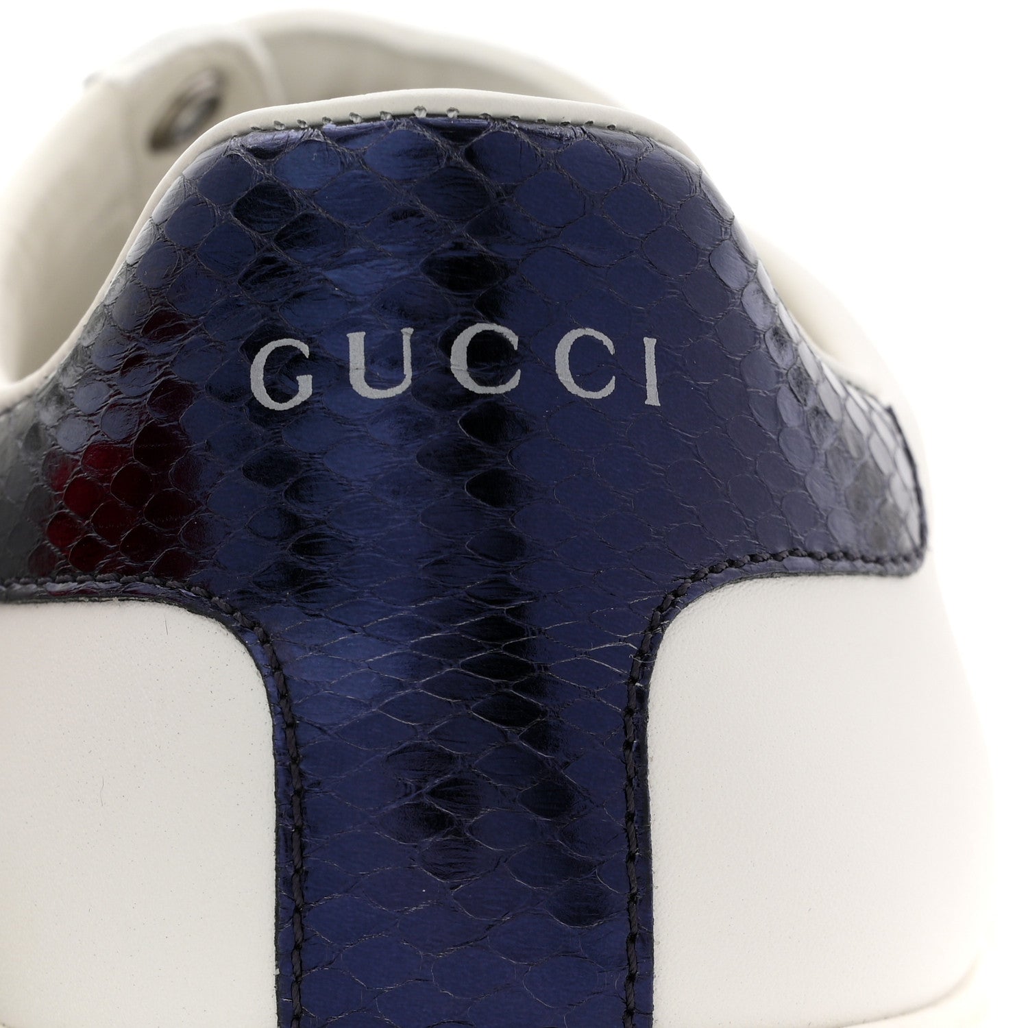 Gucci Calfskin Ayers Web Blind for Love Embroidered Womens Ace Sneakers 40.5 White