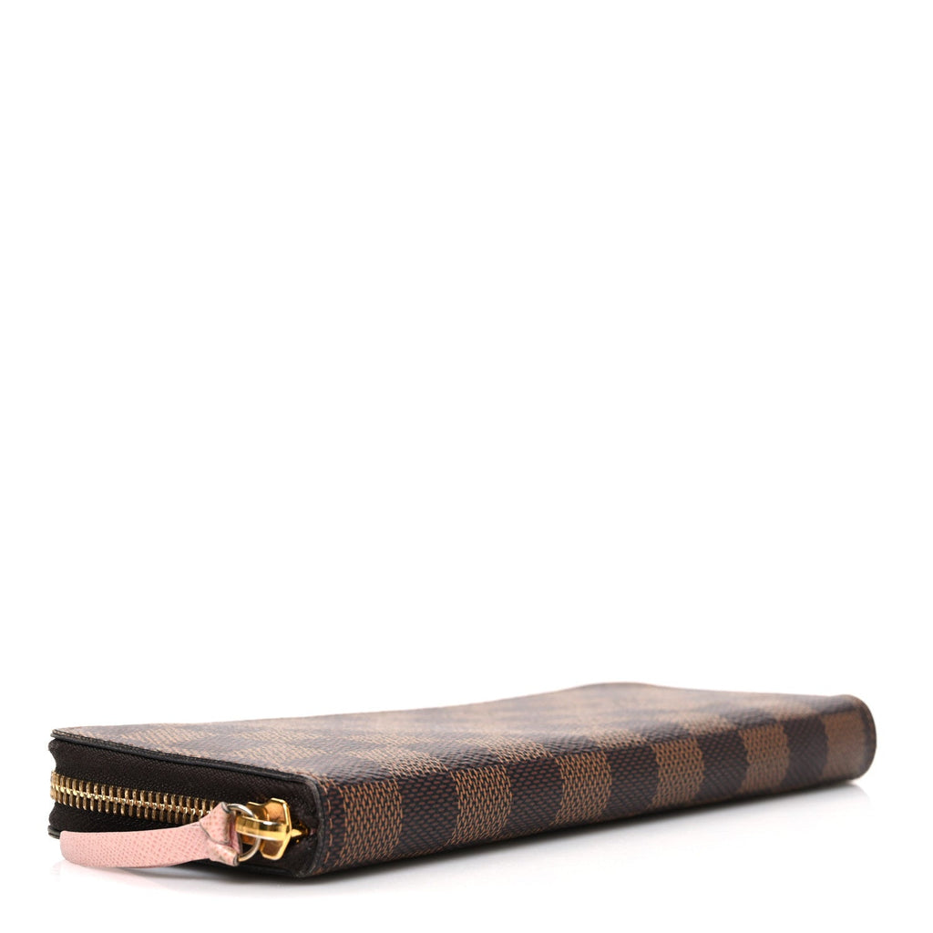 Louis Vuitton Damier Ebene Clemence Wallet Rose Ballerine
